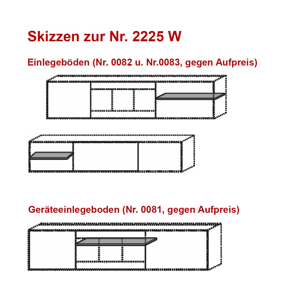 Hartmann Möbel Caya - Lowboard 7170-2225 W - Skizze