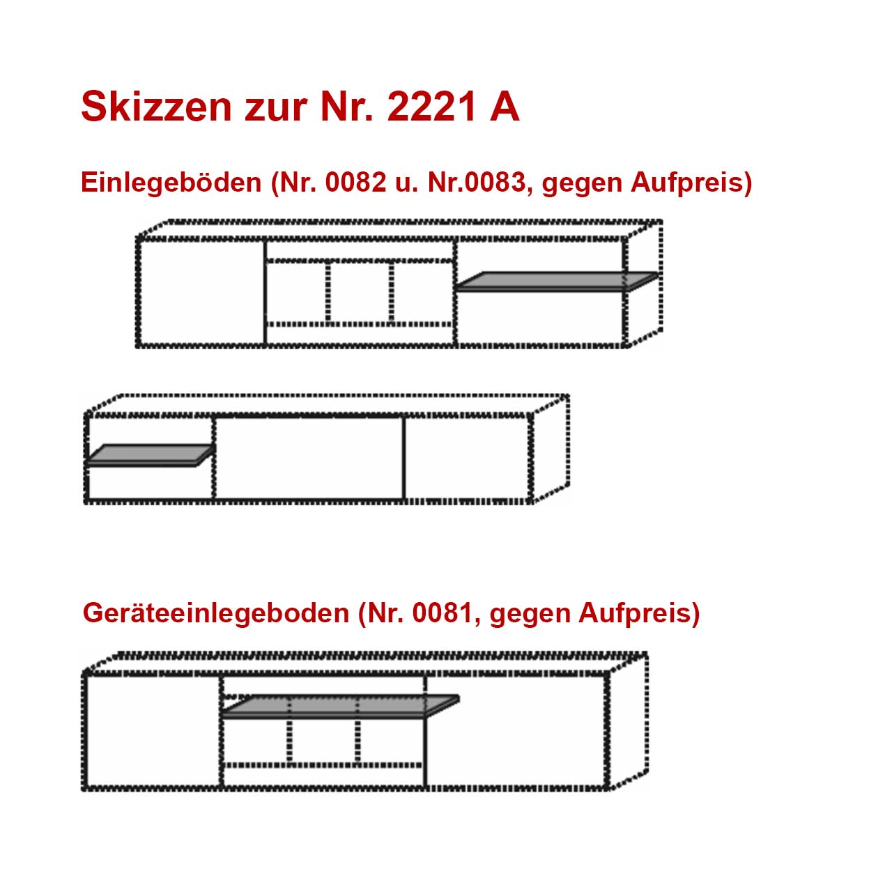 Hartmann Möbel  Caya - Unterteil 7170-2221 A - Skizze