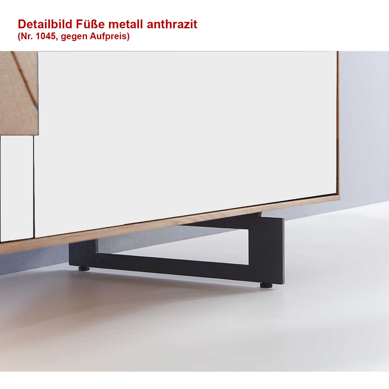 Hartmann Möbel Caya - Lowboard / TV Board 7170-3225 W - Detail Füße 1045