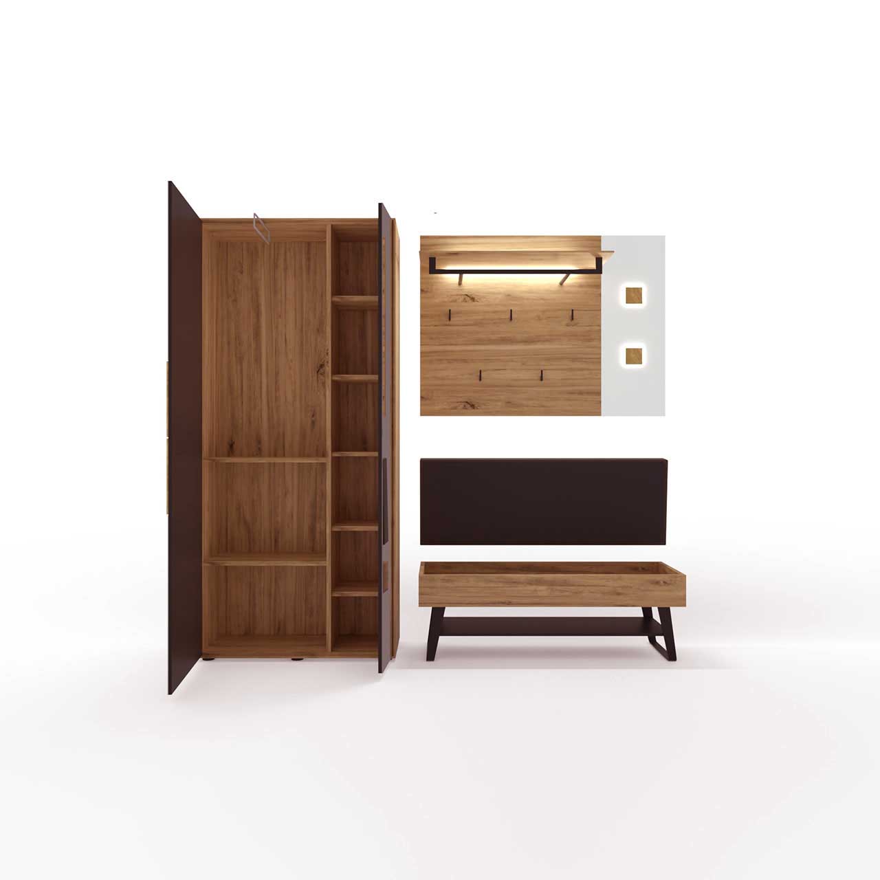 Hartmann Caya - Garderobe 7140 Nr. 106 - 3teilig - offen