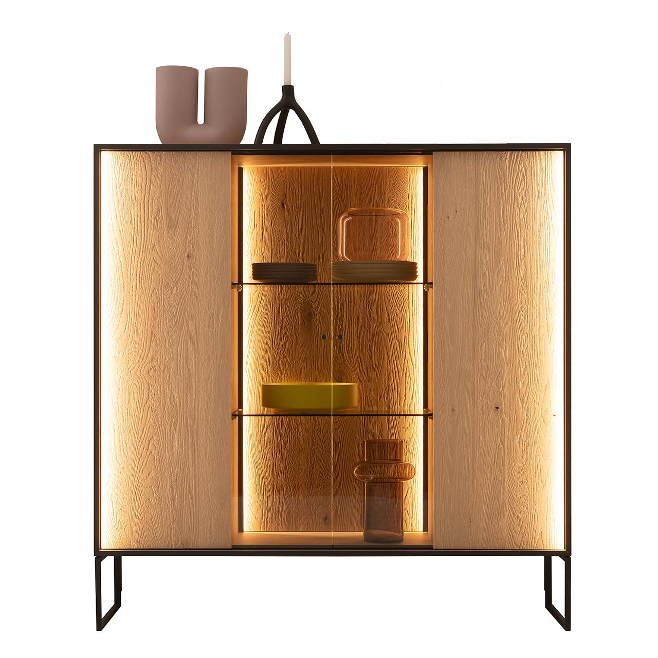 Schöner Wohnen YOLA - Highboard mit Kufen 8590-6134 - inkl. Beleuchtung