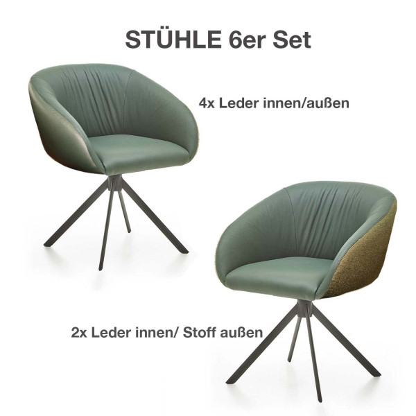 Hartmann ALVA - Stühle 3110W-1658 - 6er Set - Sale / Leder 21 - Stoff 77